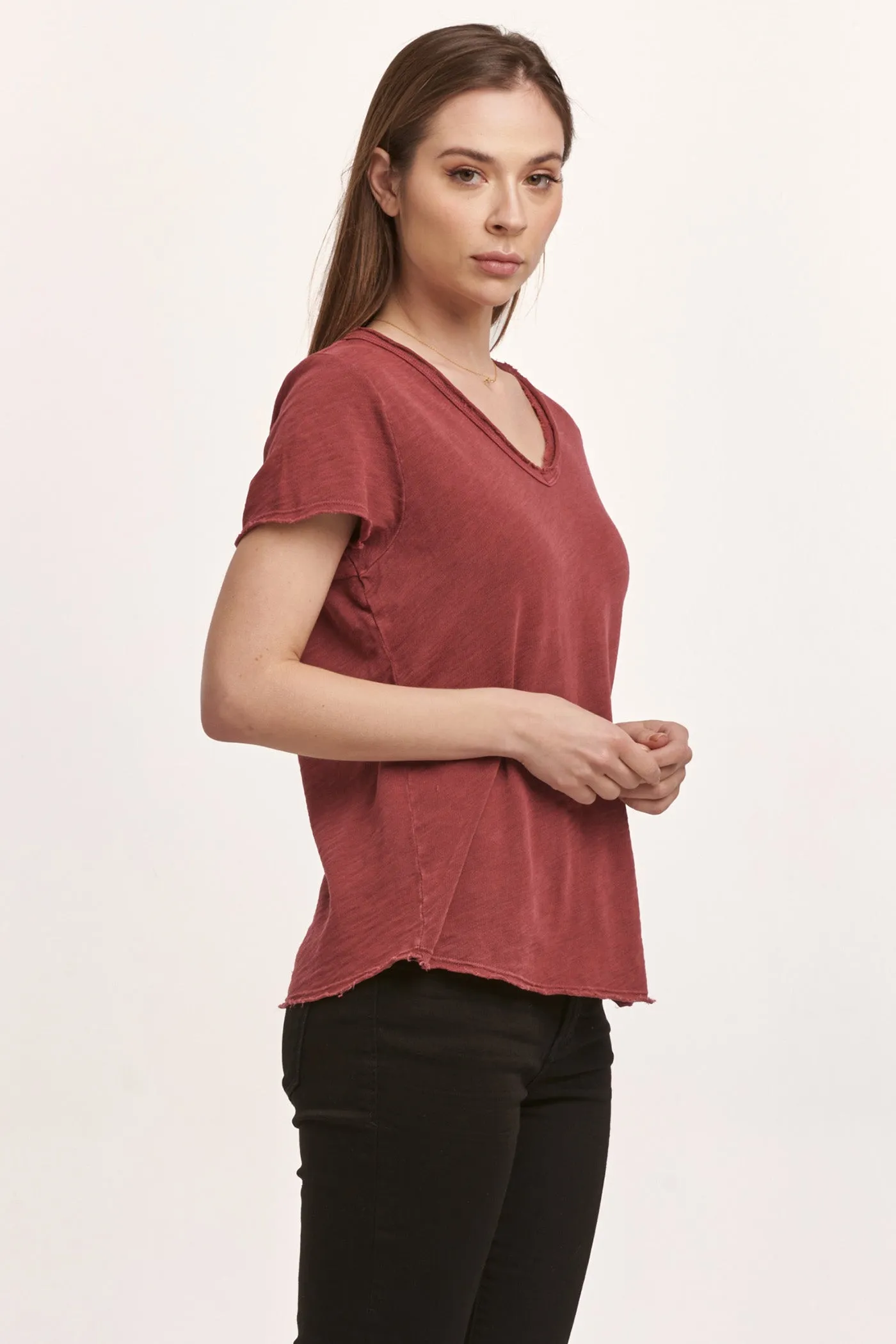Vanya Slub Tee- Plum Berry