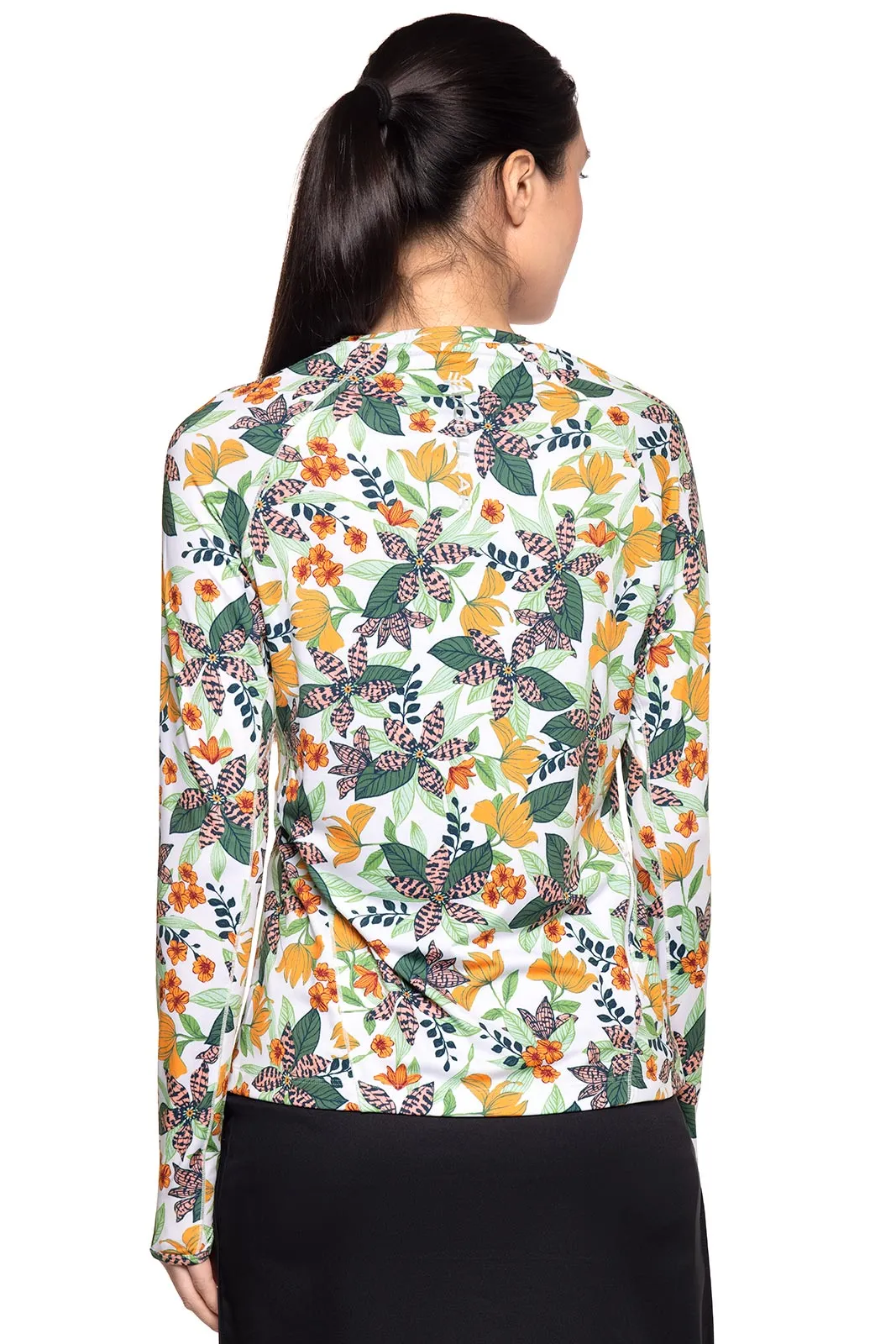 Women's Devi Long Sleeve Fitness T-Shirt | Apricot Crush Floral Paradise