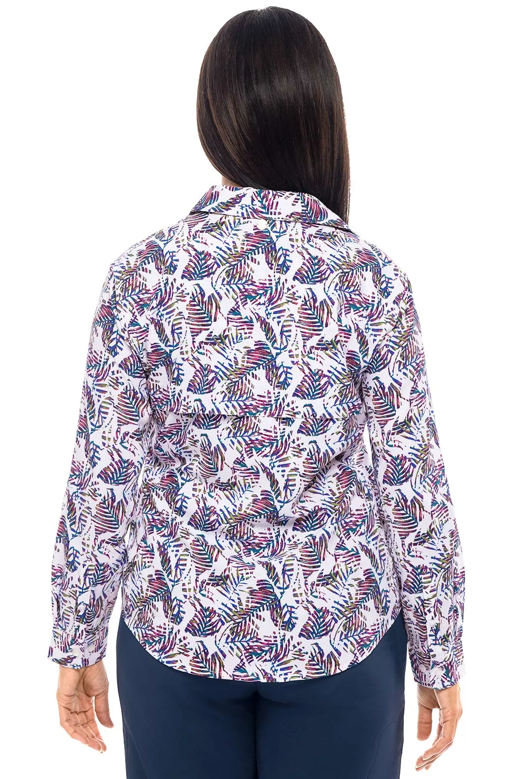Women's Mylitta Travel Shirt  |  Magnolia Pink Beach Leaves