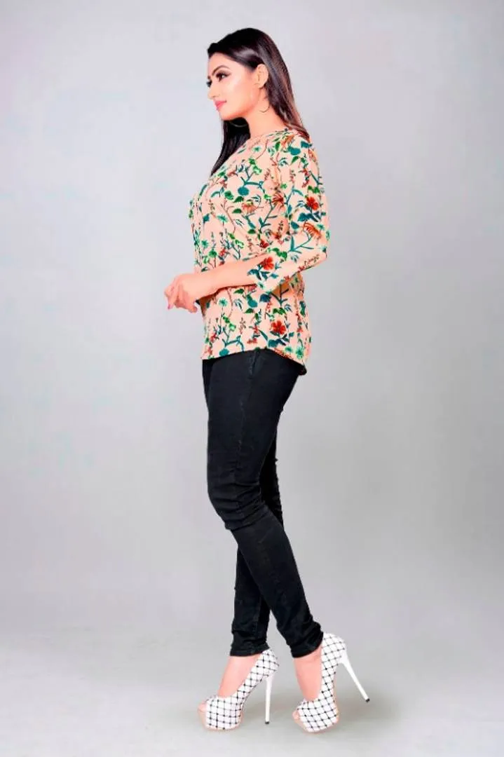 Women's Printed American Crepe Top For Dailywear Casual Women/Girls Top