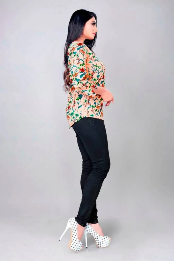 Women's Printed American Crepe Top For Dailywear Casual Women/Girls Top