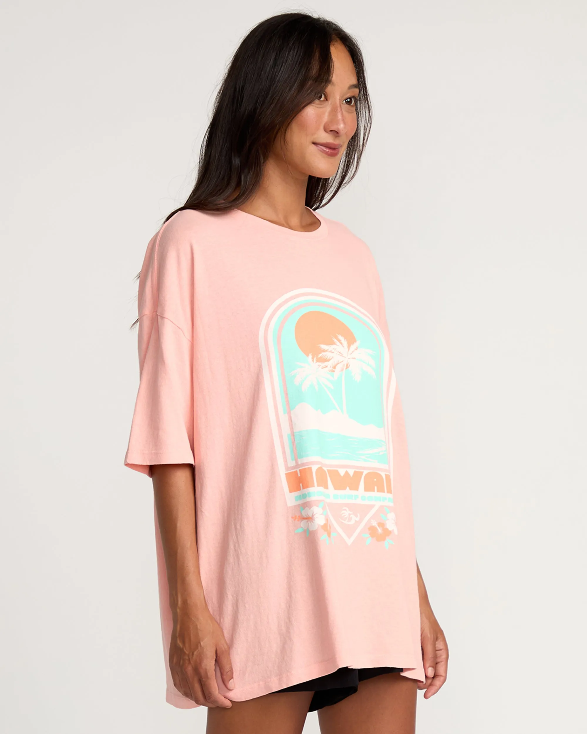Womens Tropical Vibe Short Sleeve Tee - Royal Hawaiian