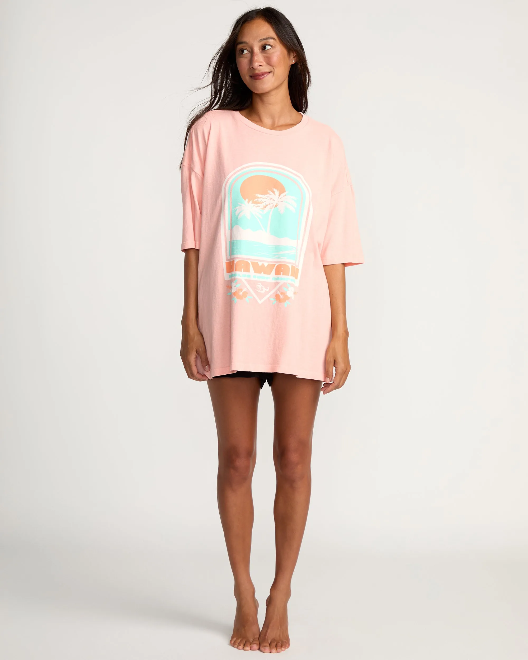 Womens Tropical Vibe Short Sleeve Tee - Royal Hawaiian