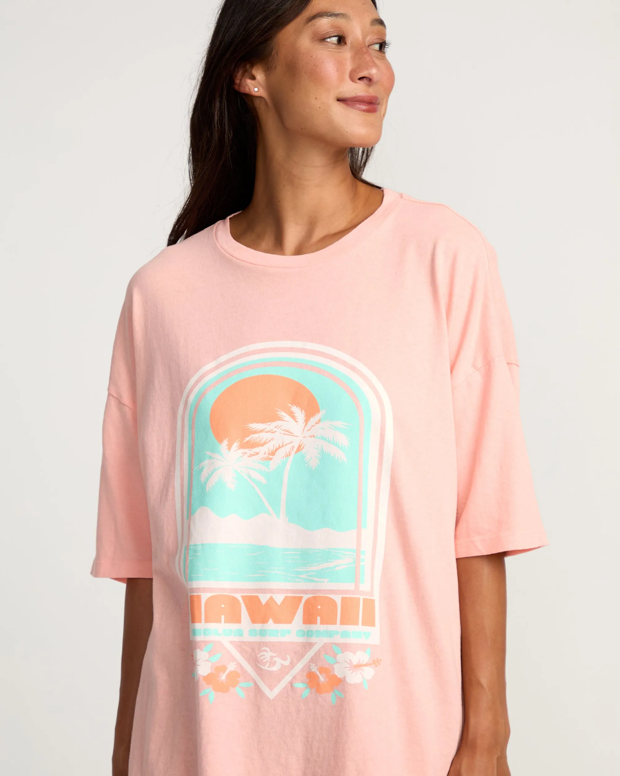 Womens Tropical Vibe Short Sleeve Tee - Royal Hawaiian