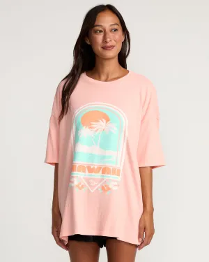 Womens Tropical Vibe Short Sleeve Tee - Royal Hawaiian